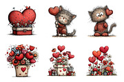 Whimsical valentines day clipart, an Illustration by SinaCreation (Thumbnail 4 of 11)
