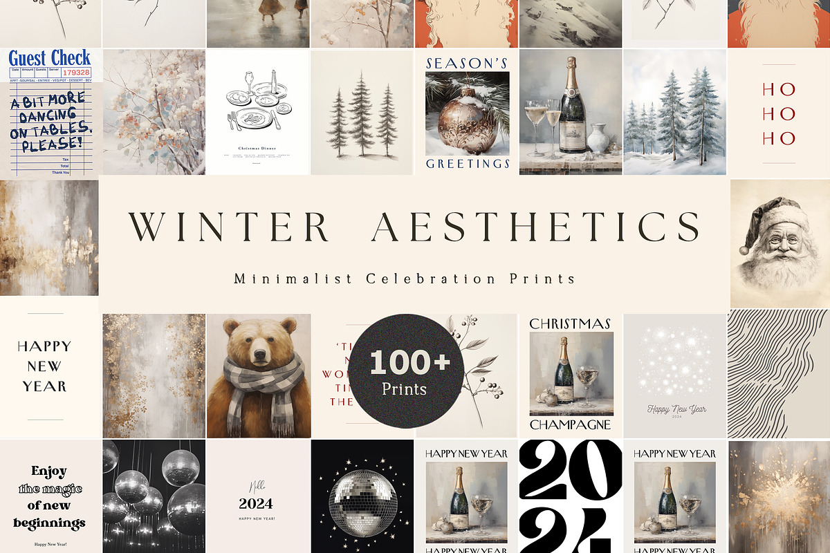 New Year Vintage Prints + Bold Font, a Background Graphic by Laras Wonderland (Photo 1 of 11)