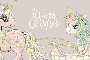 Unicorn Clipart, Christmas Clipart