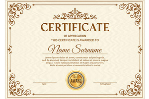 Diploma award certificate, an Illustration by Vector Tradition
