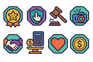 Icons representing various concepts, a Finance Illustration by ZinetroN