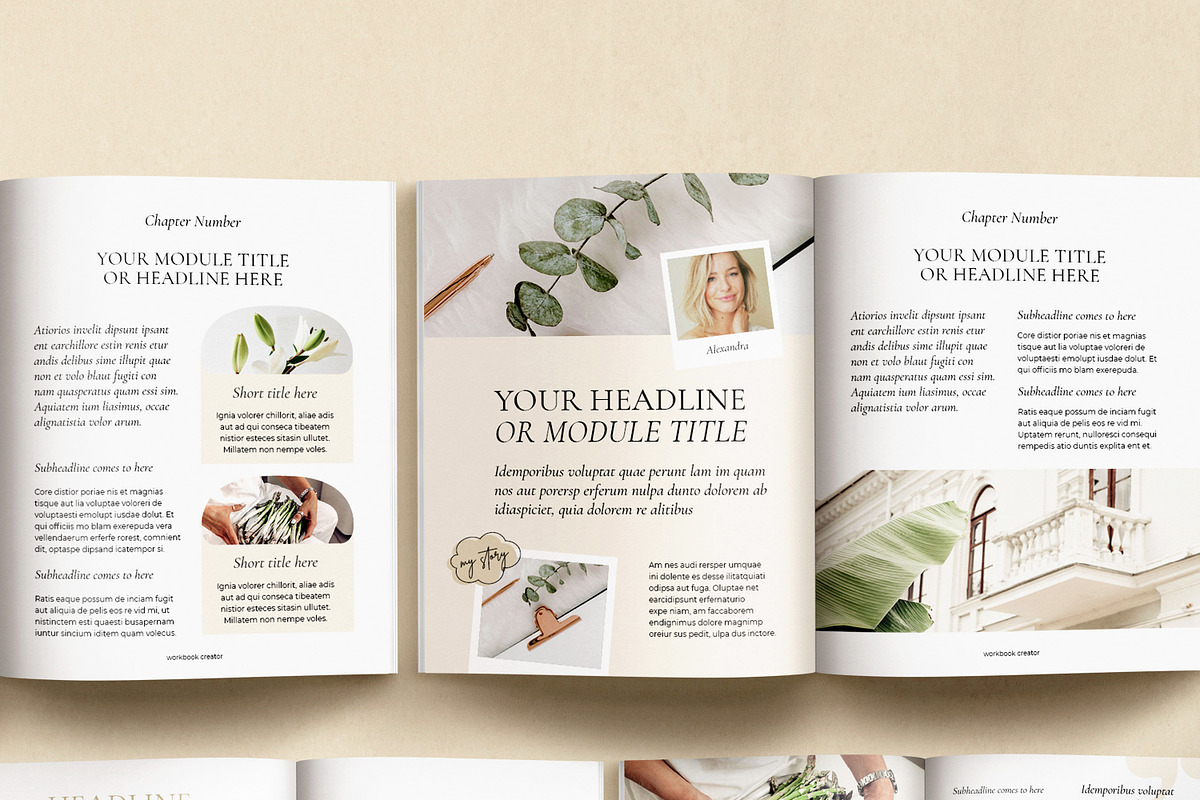 WorkBook / CANVA, INDD / Mona, a Magazine Template by Mirazz (Photo 8 of 15)