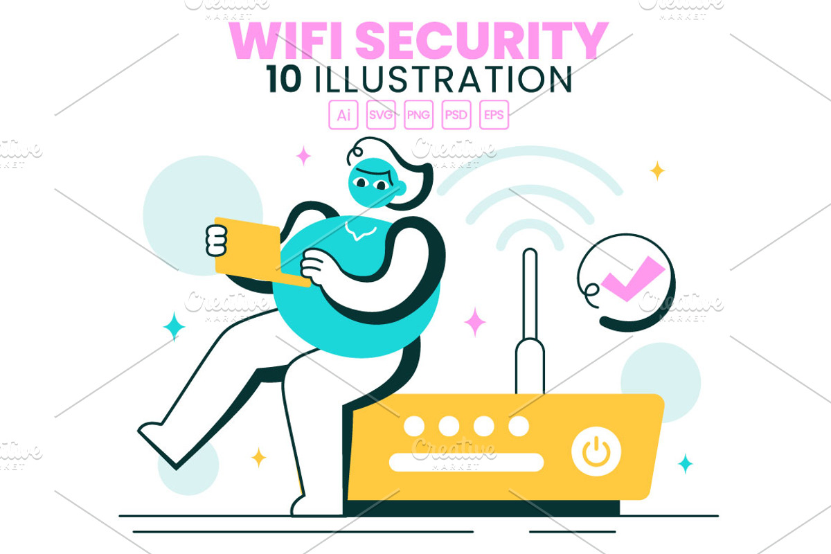 10 WiFi Security Wireless Technology, a Technology Illustration by denayunebgt (Photo 1 of 4)