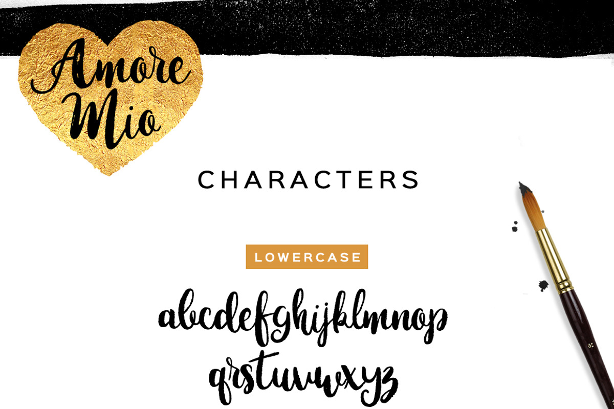 Amore Mio Brush Font preview 6