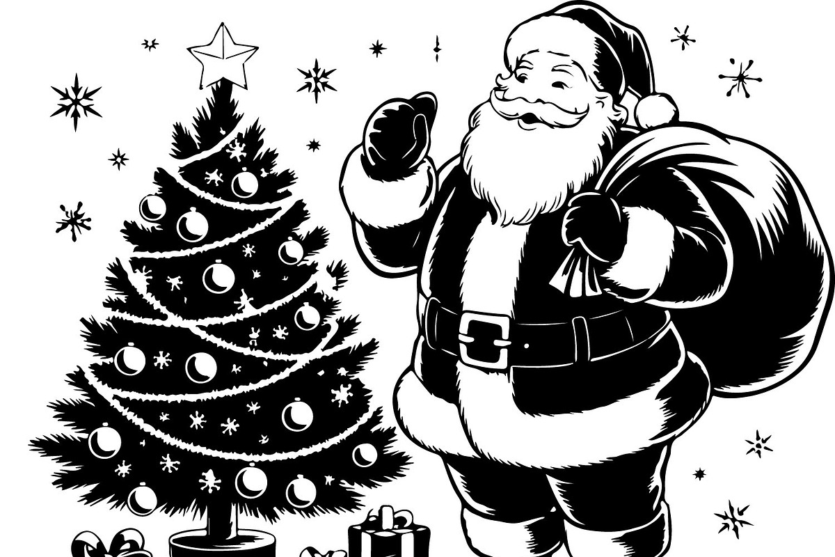 Vintage Santa Clipart Bundle, an Object Illustration by Gaye Art (Photo 7 of 14)