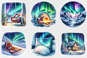 Watercolor Northern Lights Clipart, an Illustration by Rose Art (Thumbnail 4 of 5)