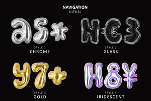 3D Bubble Type Letters And Numbers