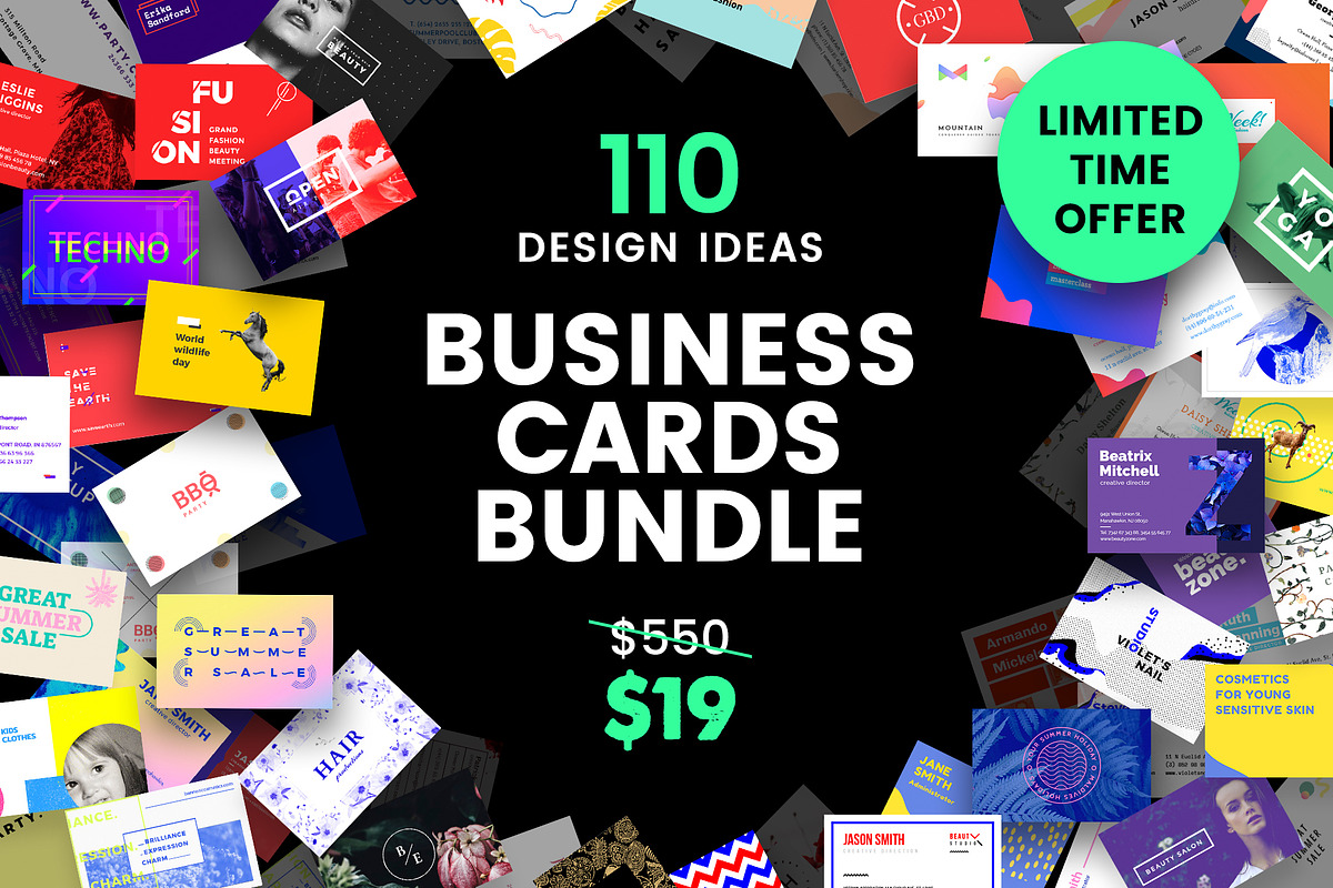 Business Card Template Bundle Sale, a Business Card Template by Amber Graphics (Photo 1 of 7)