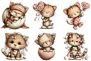Whimsical Easter Cats Clipart, an Illustration by Daily.Designs (Thumbnail 7 of 8)