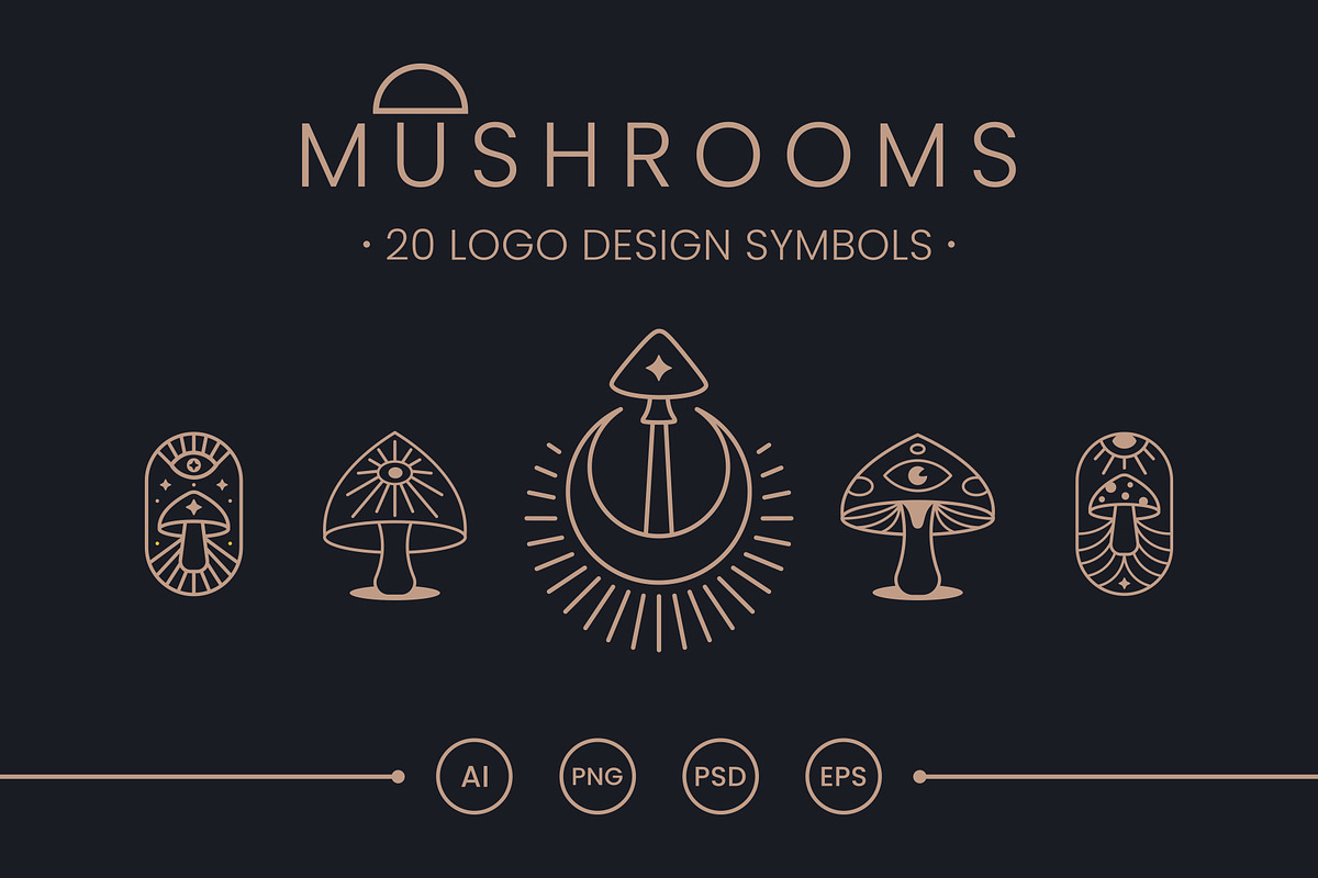 Mushroom logo design symbols, a Decorative Illustration by Noires (Photo 1 of 6)