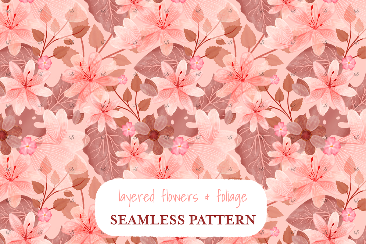 Bohemian Botanicals Neutral Pattern, a Pattern Graphic by Little Creative Scribbles (Photo 1 of 8)