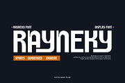Rayneky - Sporty Font, a Sans Serif Font by Iqsiart Studio (Thumbnail 1 of 8)