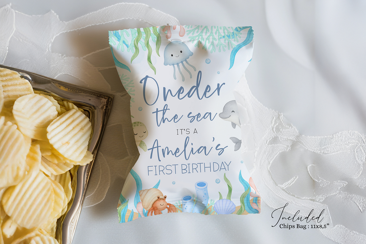 Under The Sea 1st Birthday Snack Bag, a Templates & Theme by Digital_Mind (Photo 2 of 2)