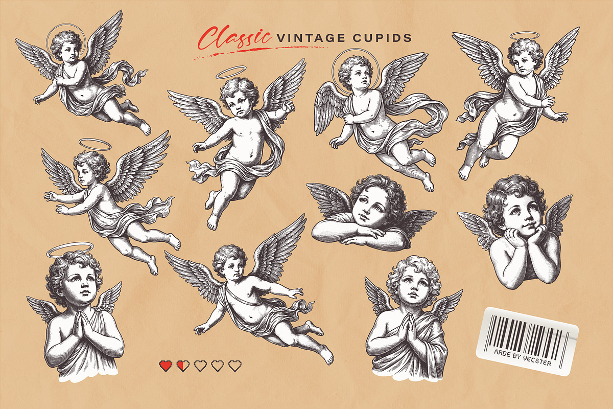 Classic & Modern Vector Cupids, a Decorative Illustration by Vecster (Photo 2 of 5)