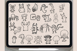 200 Cute Monster Brush Stamp V.1