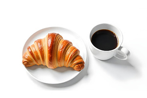 4K Coffee Cup And Croissant Picture