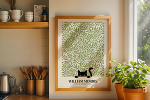 William Morris Cat Print, an Illustration by elfy creative