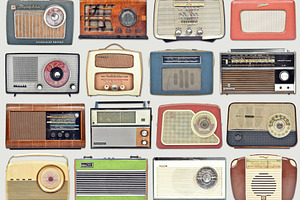 Old vintage portable radio receivers, a Technology Photo by BOOCYS