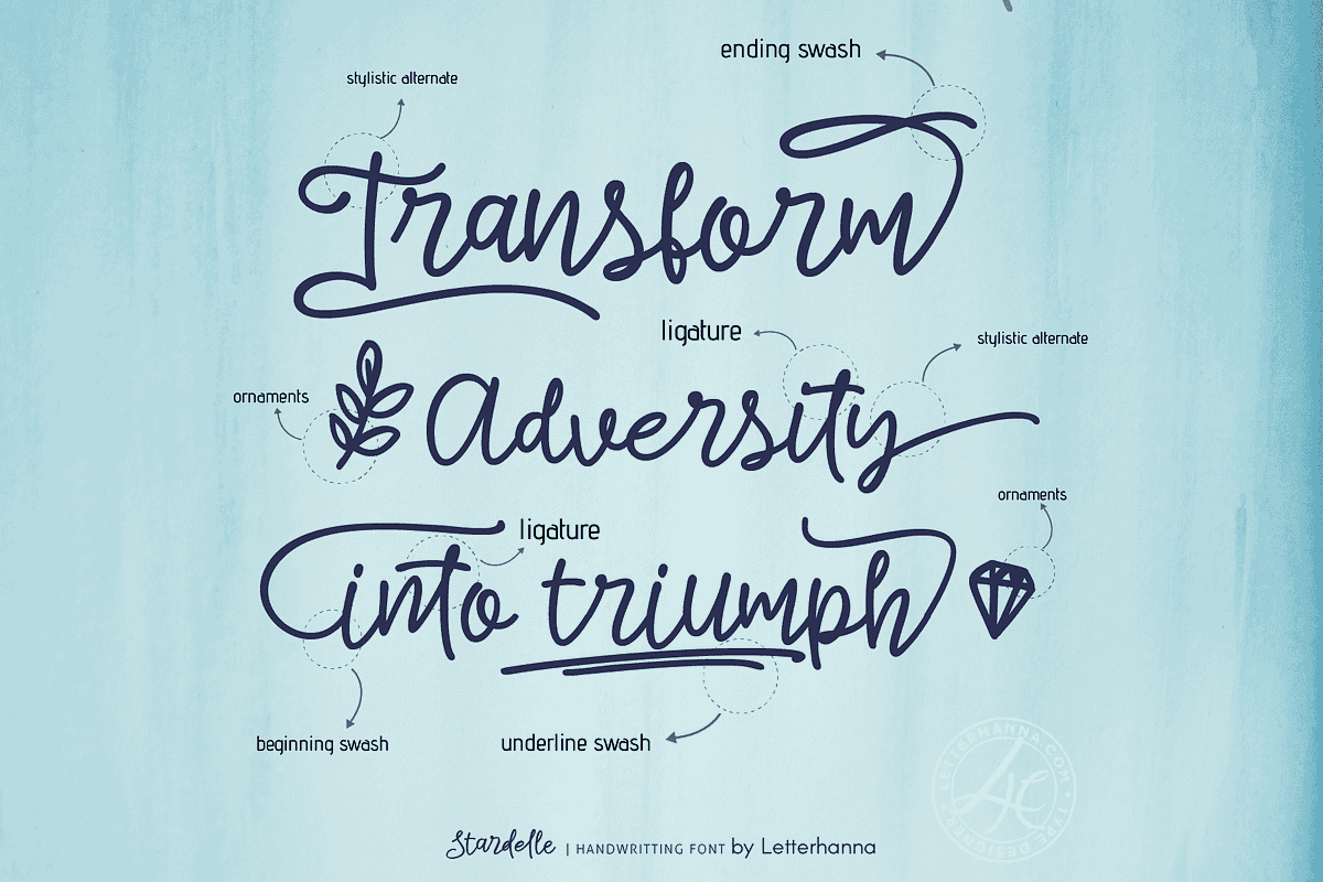 Stardelle Font, a Handwritten Font by Letterhanna Studio (Photo 3 of 11)