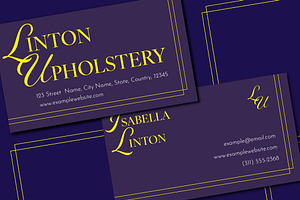 Purple Business Card Yellow Accents, a Business Card Template by wavebreak