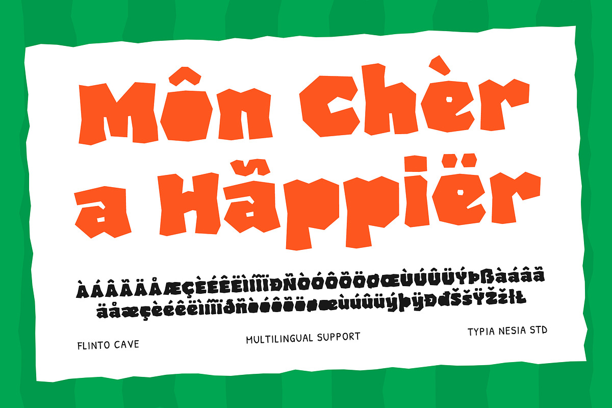 Flinto Cave - Bold Paper Cutout Game, a Font by Typia Nesia (Photo 4 of 13)