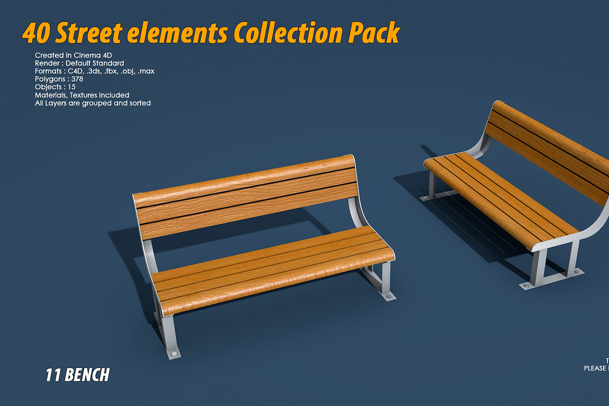 40 Street elements Collection Pack, an Architecture 3D Model by multimedia4ds (Photo 22 of 70)