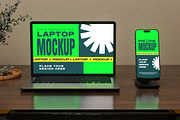 Laptop & Phone Mockup, a Mockup by Mockupnine (Thumbnail 3 of 7)