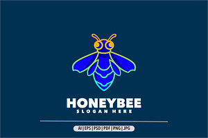 Honey bee gradient logo, a Branding & Logo Template by Bayuktx