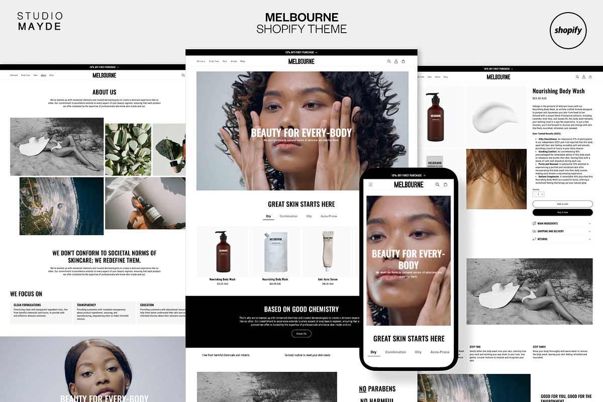 MELBOURNE | Beauty Shopify Theme, a Shopify Template by Studio Mayde (Photo 1 of 9)
