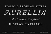 Aurellia - A Vintage Display Font, a Script Font by Tom Chalky (Thumbnail 1 of 7)