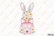 Floral Easter Bunny PNG, an Illustration by CraftArtStudio (Thumbnail 1 of 4)