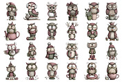 Whimsical Christmas Owl Clipart, an Illustration by Daily.Designs (Thumbnail 2 of 5)