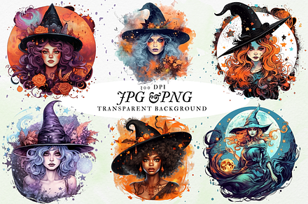 Cosmic Witch Bundle Clip Art