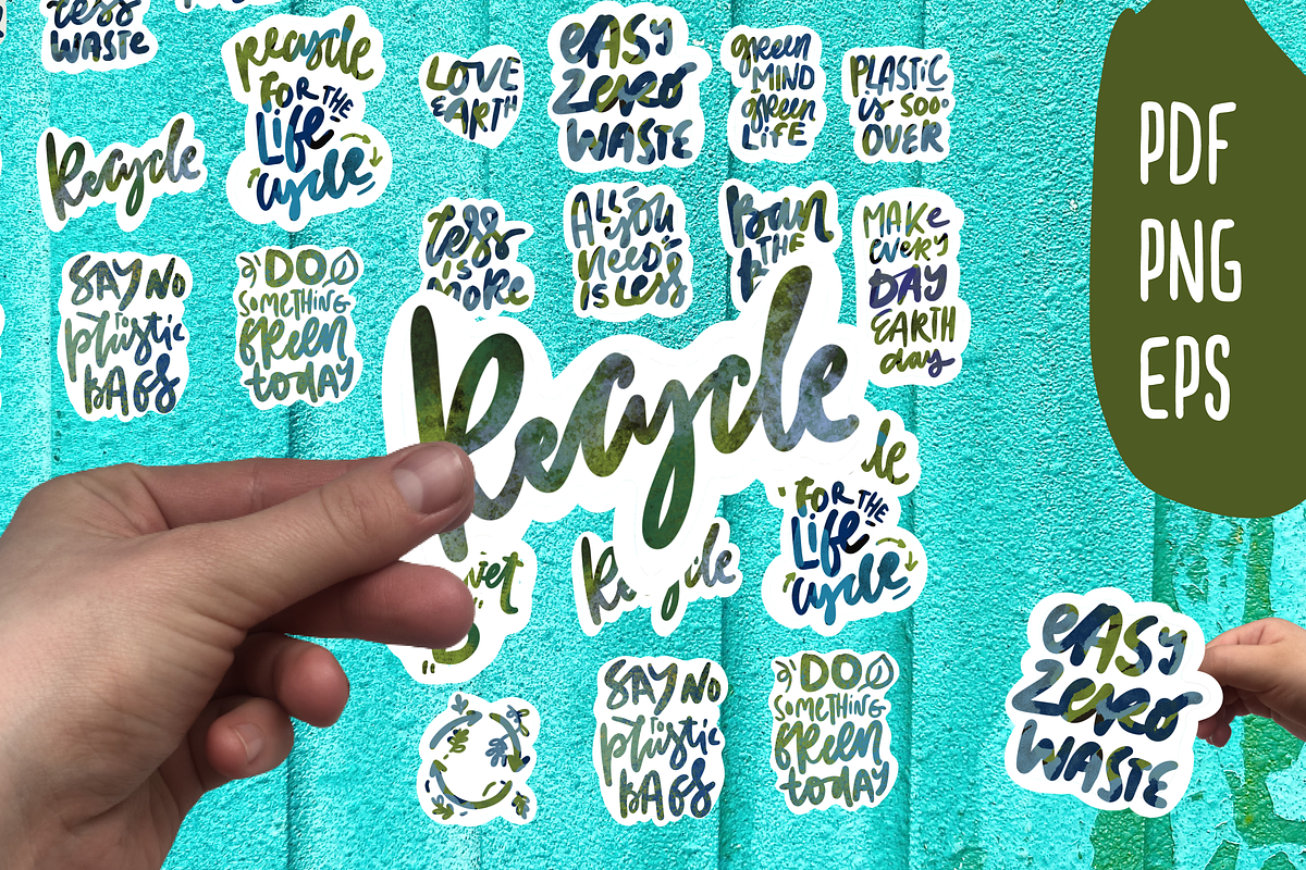 Zero waste sticker pack, a Decorative Illustration by Veronika M (Photo 1 of 3)