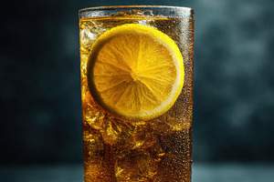 Iced Tea Glass with Lemon Slice, a Food & Drink Photo by Virgo Studio