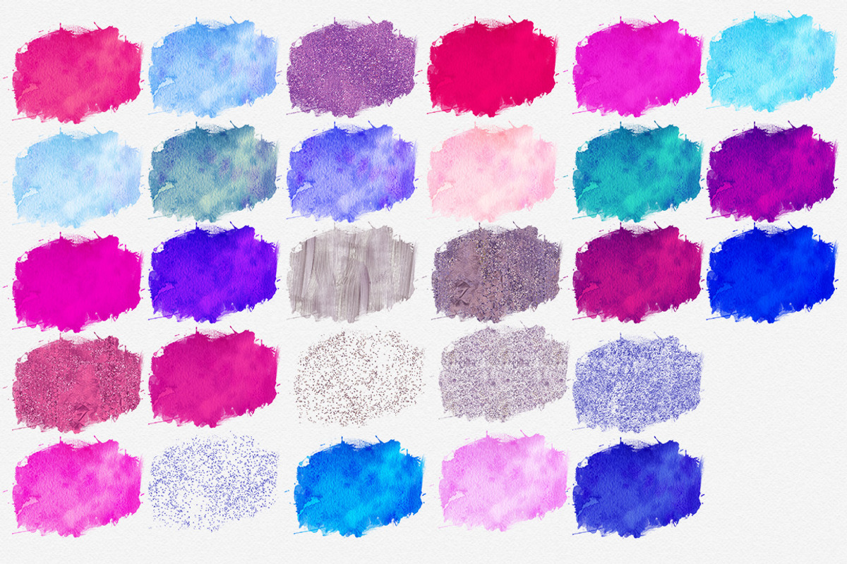 Candy Watercolor Paint Splashes, a Texture Graphic by ClipartBrat Graphics (Photo 2 of 2)