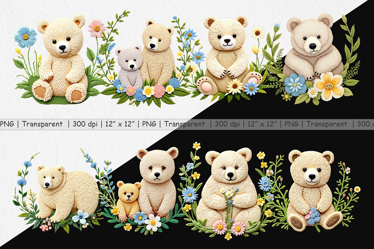 Bear Embroidery Clipart, a Graphic by Artnoy (Photo 2 of 5)