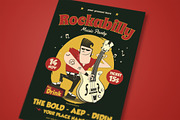 Rockabilly Music Party Flyer, a Flyer Template by megarez (Thumbnail 2 of 3)