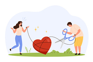 Divorce Concept with Heart and, an Illustration by Flashvector