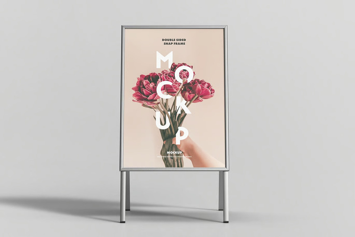 Double Sided Snap Frame Mock-up, an Advertising Mockup by zippypixelstudio (Photo 7 of 8)