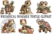Whimsical Summer Turtle Clipart, an Illustration by OK Design (Thumbnail 2 of 6)
