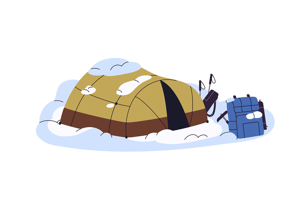 Campsites with camping tents set, a Seasonal Illustration by PaperTrident (Photo 2 of 11)