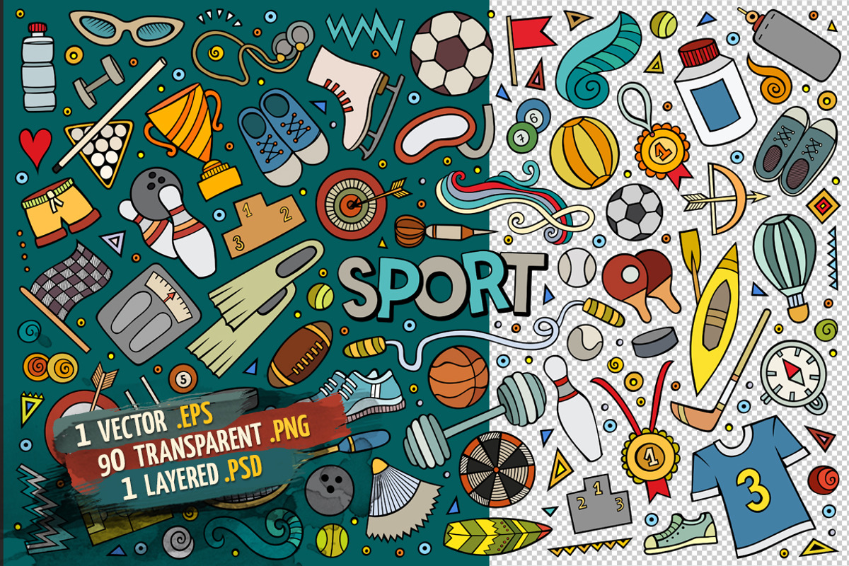 Sports Objects & Elements Big Set, an Object Graphic by BALABOLKA (Photo 2 of 7)