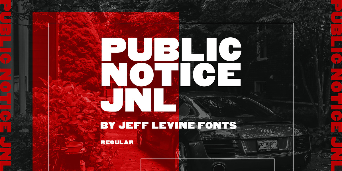 Public Notice JNL, a Sans Serif Font by Jeff Levine Fonts