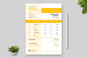 Invoice Template Layout, a Stationery Template by MightyDesign