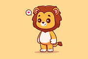 Cute Lion Standing Cartoon, an Animal Illustration by Catalyst Labs (Thumbnail 2 of 3)
