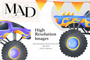 Watercolor Monster Truck Clipart Set, a Transportation Illustration by MiracleArtAndDesign (Thumbnail 4 of 5)