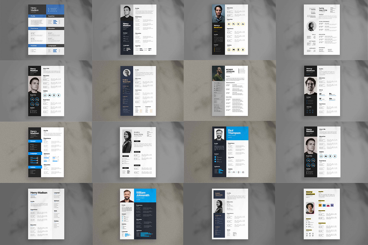 20 in 1 Resume Bundle, a Resume Template by Saman Osama (Photo 2 of 14)