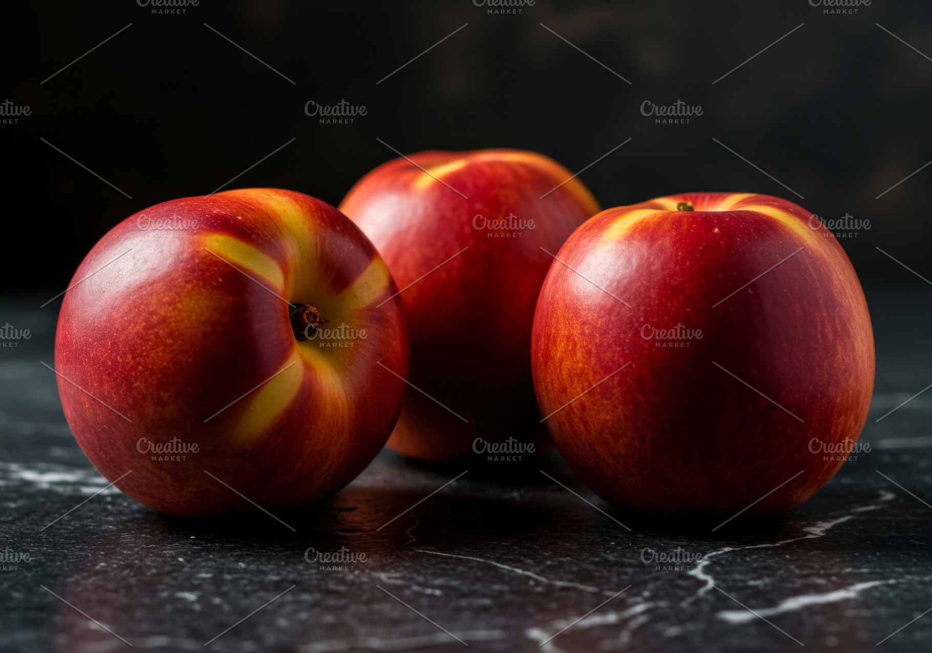 Fresh ripe nectarines with red and y, a Food & Drink Photo by professorinc