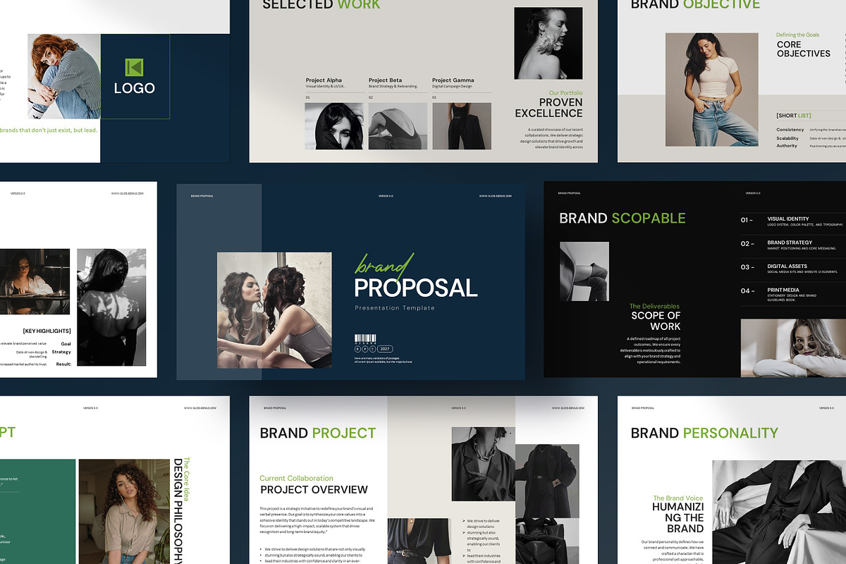 Brand Proposal Presentation Template, a Presentation Template by Slide_Genius1 (Photo 1 of 6)